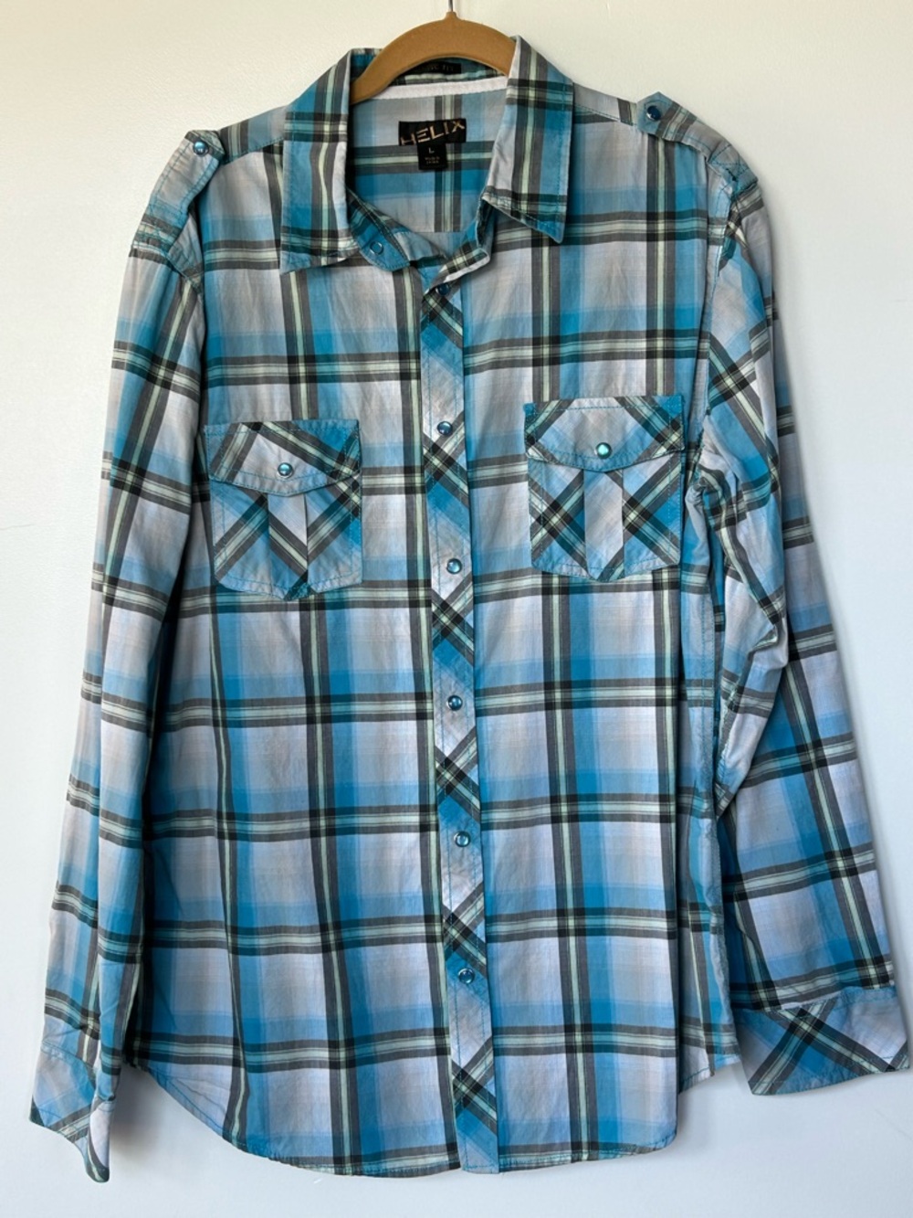 Helix Athletic Fit Western Snap Button Down Shirt